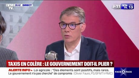 Mobilisation des taxis: "Il faut négocier" la tarification sur le transport sanitaire, estime Olivier Faure (PS)