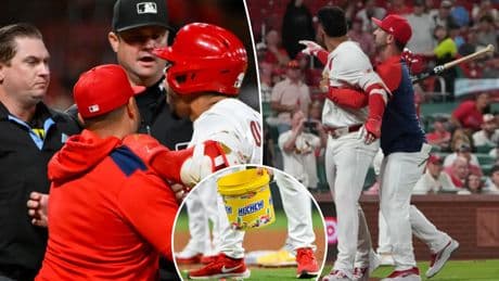 Cardinals’ Willson Contreras hits own coach with bat toss, dumps gum tub on field in insane ejection