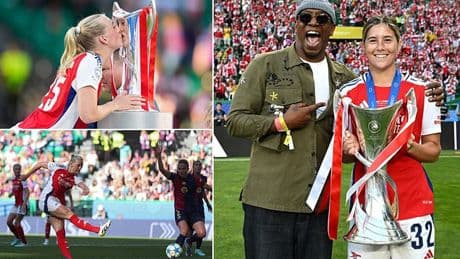 Ian Wright reveals 'my heart went funny' during Arsenal's win against Barcelona as Gunners icon revels in Women's Champions League triumph