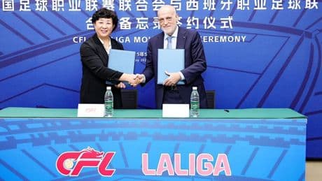 LaLiga y la CFL (Liga de Fútbol Profesional China) firman un acuerdo de colaboración