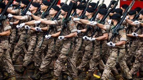 Militares, presenten armas (en la empresa)