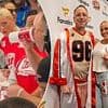 Livvy Dunne's hilarious reaction to Joey Chestnut caught on camera during chicken finger-eating contest