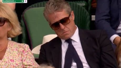 Hugh Grant spotted dozing off in Wimbledon crowd