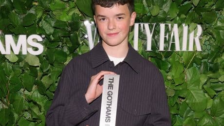 Adolescence breakout star Owen Cooper reacts to winning first big award for hit show