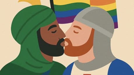 Un &quot;moro&quot; y un &quot;cristiano&quot; se dan un morreo en un polémico cartel de fiestas &quot;libres de lgtbifobia&quot; en Villajoyosa