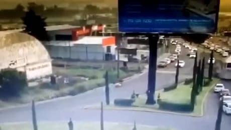 CCTV: Train hits double-decker bus in Mexico, leaving 10 dead