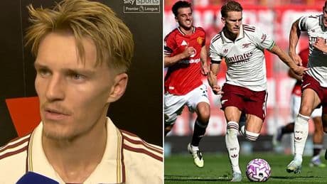 Fans are all saying the same thing after Sky Sports' US-style half-time interview with Martin Odegaard during Arsenal's showdown with Man United