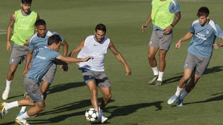 Partidillo y una ausencia, en la sesión del Atlético