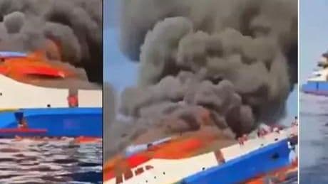 YANGIN ENDENOZYA YOLCU GEMİSİ: ALEV ALAN VE CAN PAZARI YAŞANAN YOLCU FERİBOTUNDAN 568 KİŞİ KURTARILDI!