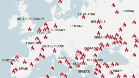Map reveals where wildfires are spreading across Europe ahead of summer holidays