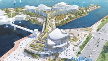 New Ontario Place renderings show above-ground, waterfront parking garage