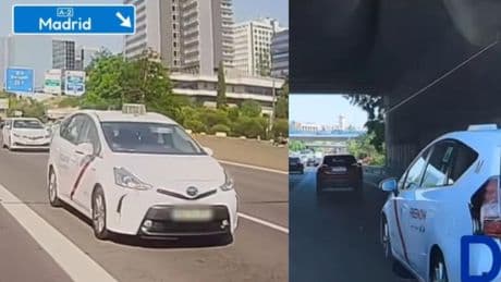 La sucesión de maniobras temerarias de un taxista en Madrid que casi provoca un accidente: “La licencia se la sacó jugando al Taxi Driver”