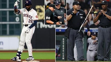 Astonishing moment MLB player's bat is confiscated mid-game after Yankees complaint