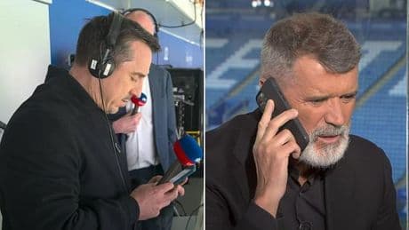 Gary Neville and Roy Keane caught in Sky Sports blunder as punditry duo make accidental announcement live on air