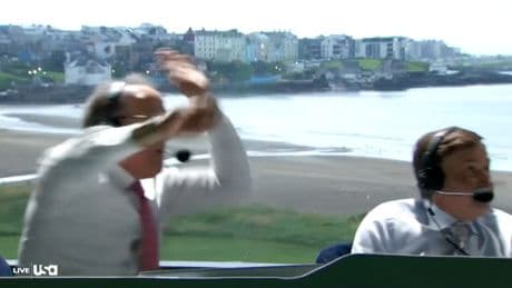 British Open announcers attacked by bat in surreal broadcast moment