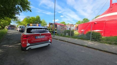 Circus horror as fire-eater sets fire to big top tent with 113 children inside leaving multiple injured in inferno