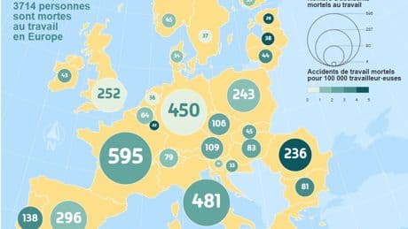 La carte interactive qui recense les morts au travail en Europe