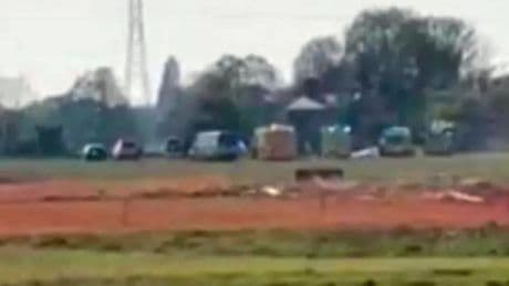 Aircraft 'snaps in two' as man fights for life after fuel leaks from plane crash