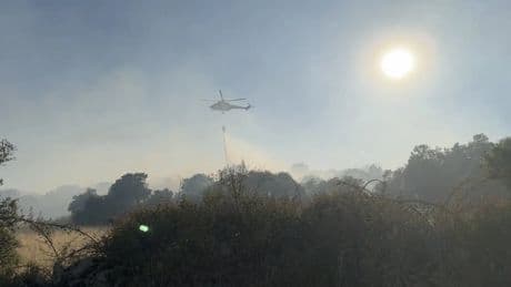Un incendio en Zarzalejo obliga a desalojar una urbanización cercana y cortar una carretera