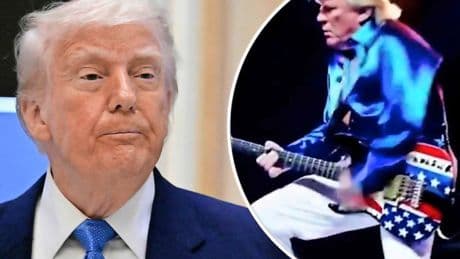 Donald Trump deelt bizarre AI-beelden van zichzelf als rockster