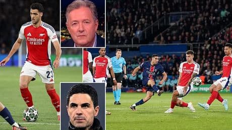 Piers Morgan launches into furious rant at 'absymal' Arsenal during Champions League semi-final defeat by PSG - and explains how Mikel Arteta's men were 'exposed'