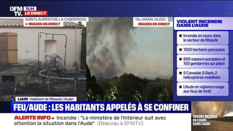 Incendie dans l'Aude: "Un Canadair, en 10 minutes d'amerrissage, il est complètement reparti, c'est très rapide", explique l'adjudant-chef Mickaël Biberon, porte-parole Unsa sapeurs-pompiers