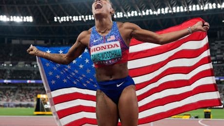 Long jumper Tara Davis-Woodhall explains tears during national anthem: 'I do believe in my country'