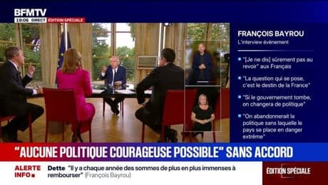 François Bayrou estime qu'aucune "politique courageuse n'est possible" sans accord