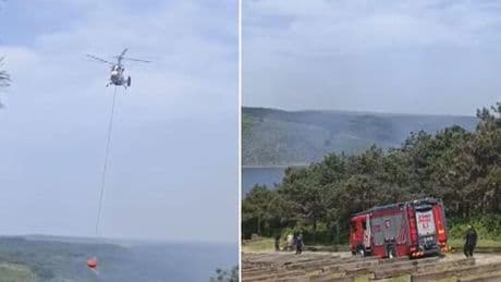 Sultangazi Kent Ormanı’nda yangın! Helikopterle de müdahale ediliyor