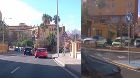 La temeraria maniobra de un conductor cuando quiere coger la salida en una rotonda de Algeciras: “¿Desde cuándo las rotondas son rectas?”