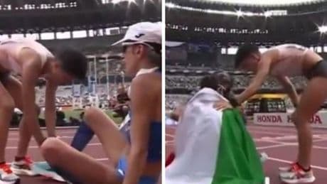 El bonito gesto de María Pérez con su amiga y rival Antonella Palmisano tras ganar el oro