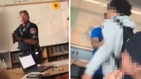 Armed police burst into classroom to arrest student over gun in dramatic footage