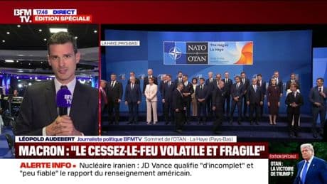 Sommet de l'OTAN: Emmanuel Macron évoque un "cessez-le-feu volatile et fragile" entre l'Iran et Israël