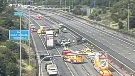 Traffic delays on M25 after multi-vehicle crash