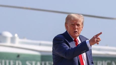 ‘I never went to that island,’ Trump says of Epstein’s underage getaway as he tells reporters to talk about Bill Clinton