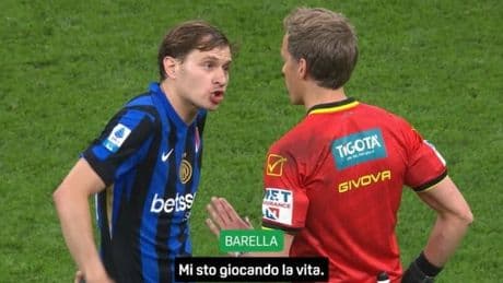<p>Rigore contro l'Inter, Barella disperato a Chiffi: &quot;Mi sto giocando la vita&quot;</p>