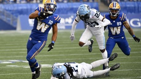 Bombers break out of losing streak with 40-31 win over Argos