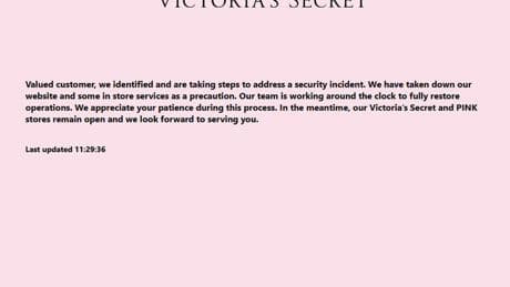 Victoria's Secret suspende parte de sus ventas online tras un "incidente de seguridad" que afecta a su web