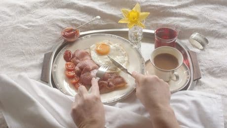 I breakfast in bed every morning – it’s a game changer
