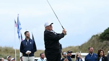 Donald Trump’s new Scottish golf course locked down by police on opening day