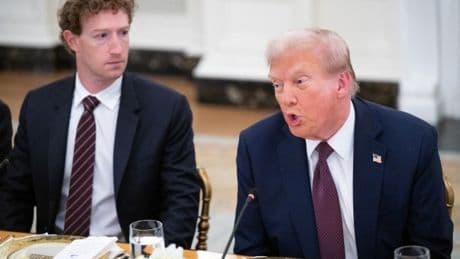 Mark Zuckerberg caught on hot mic answering question from Donald Trump