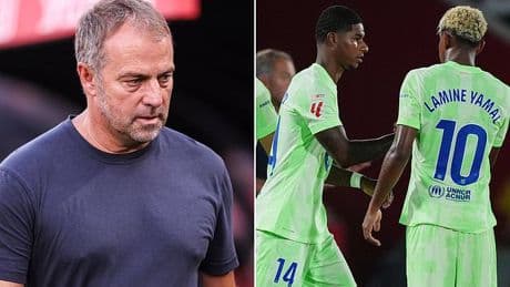Barcelona boss Hansi Flick hits out at players after Marcus Rashford makes debut in opening day win