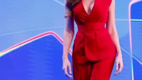 Albanian Laura Woods stuns in plunging Champions League final outfit as fans label her ‘simply exceptional’