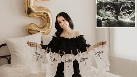 Woman who is a quadruplet gives birth to five babies in 1-in-60million case