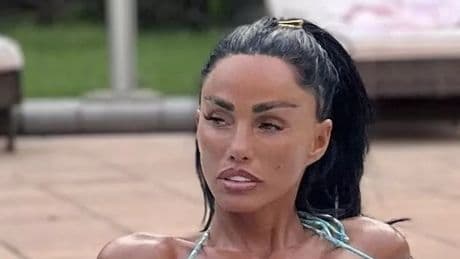 Katie Price almost pops out of tiny green bikini in Dubai after risking arrest