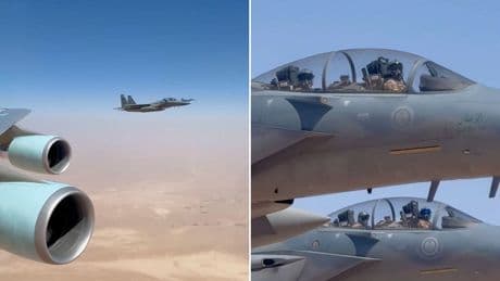 Kurz vor Trumps Landung in Saudi-Arabien tauchen plötzlich Kampfjets auf