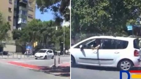 La temeraria maniobra de un vehículo para entrar en una rotonda de Hospitalet de Llobregat que casi cuesta un accidente: “Al menos te ha pedido perdón”