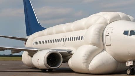 Bizarre ‘crash-proof’ plane covers itself in giant airbags to keep you safe