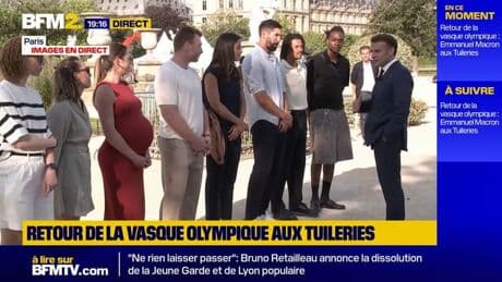 Retour de la vasque olympique: Emmanuel Macron aux Tuileries