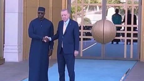 Cumhurbaşkanı Erdoğan, Senegal Başbakanı Sonko'yu resmi törenle karşıladı